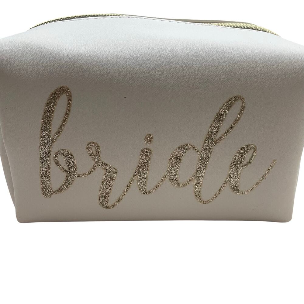 Jade & Deer Vegan Leather Bride Cosmetic Zipper Bag NWT - Picture 2 of 7